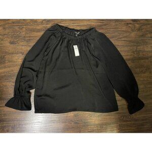 Banana Republic Women Top Blouse Medium Black Off Shoulder